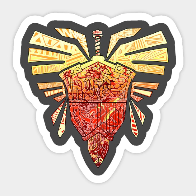 Monster Hunter Sword and Shield (lined) Sticker by paintchips